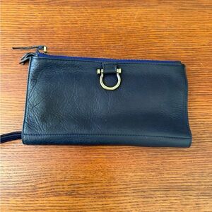 Sapahn Navy Leather Wallet